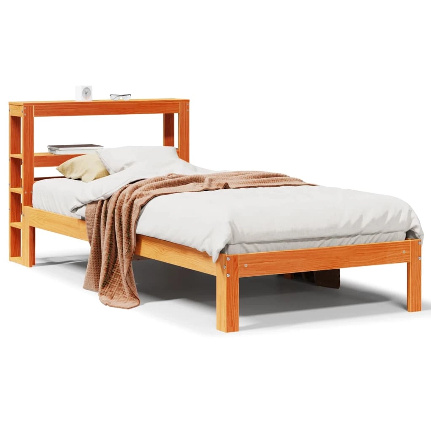 vidaXL Massivholzbett ohne Matratze Wachsbraun 90x190 cm Kiefernholz 330605 günstig online kaufen