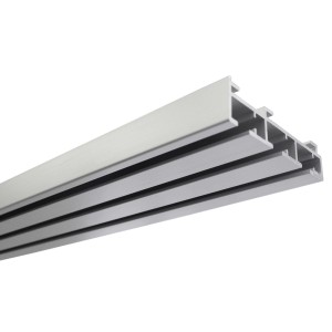 Gardinia Flächenvorhangschiene, 3-läufig, Silber, 310 cm, aus Aluminium für Gardinen und Flächenvorhänge.