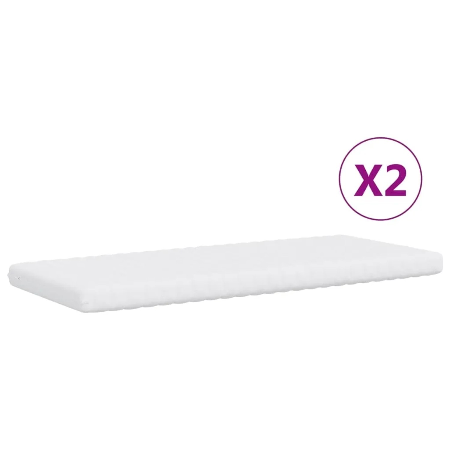 Zwei weiße Schaumstoffmatratzen (90x200 cm) für vidaXL Tagesbett, geeignet für Betten.