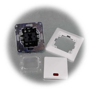 ChiliTec MILOS Kontroll Schalter Weiß Matt mit Rahmen