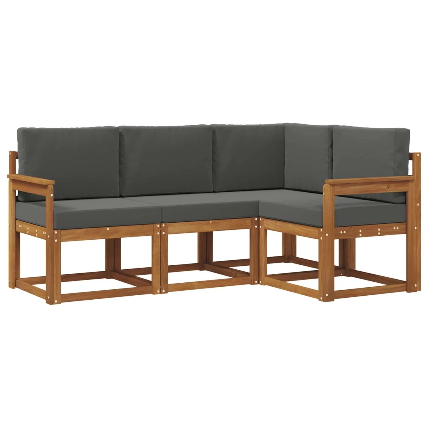 vidaXL Outdoor-Sofagarnitur mit Kissen 4 Stk Natur und Anthrazit 3366315