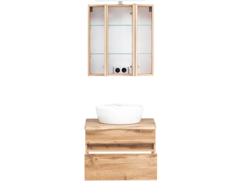 Held Möbel Waschtisch-Set Trient 60 cm x 200 cm x 47 cm Wotaneiche kaufen  bei OBI | Waschbeckenunterschränke
