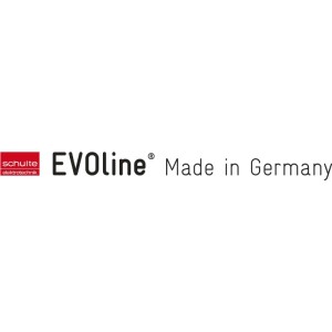 EVOline Logo: Schulte Elektrotechnik, Made in Germany. Für Haftmagnet und Kabelzubehör.