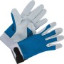Blaue Gartenhandschuhe Gr. 10 für Gartenarbeiten mit Klettverschluss.