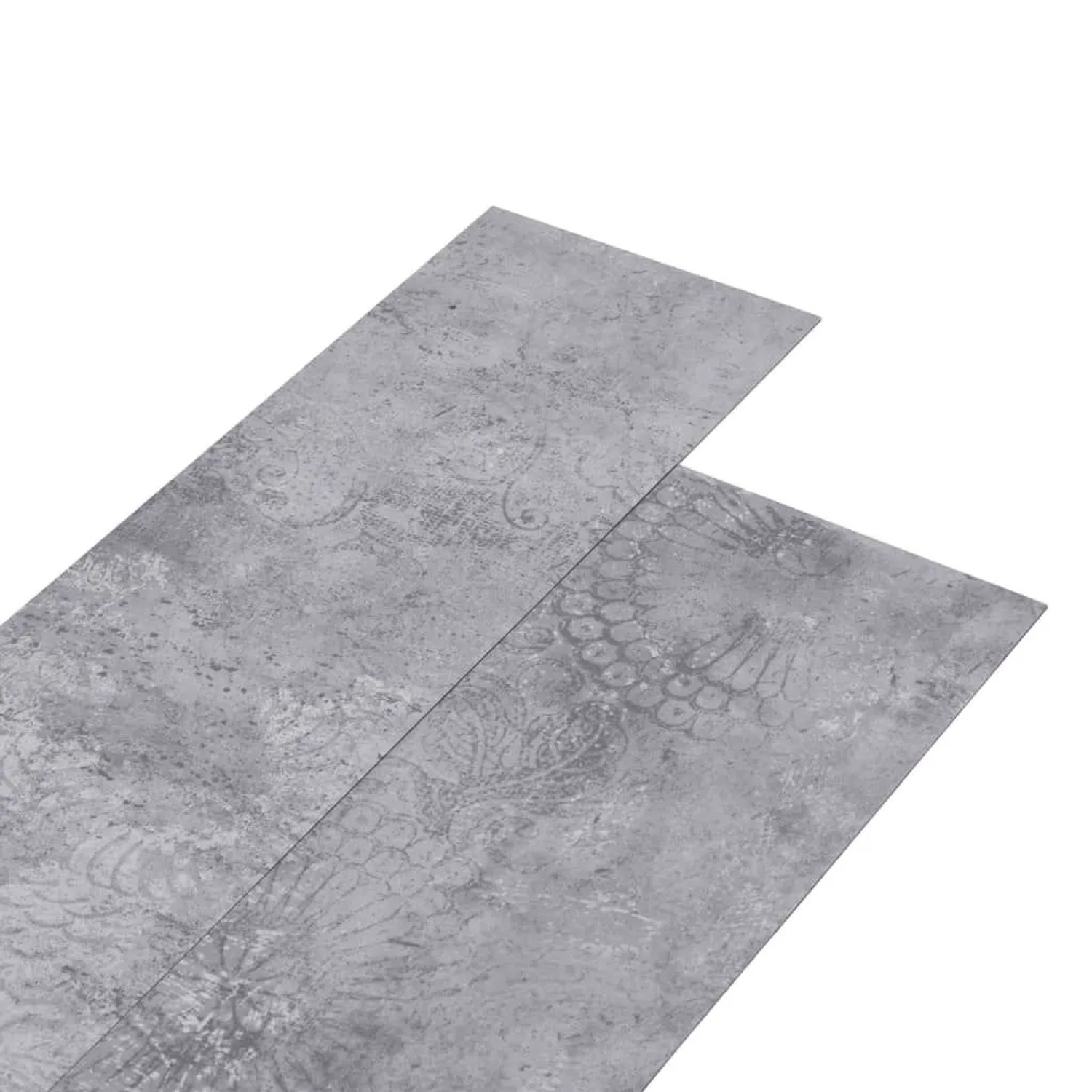DELUKE Vinylboden PVC-Dielen Selbstklebend Wasserfest 2mm Stärke Rutschfest Laminat Vinyl Bodenbelag Laminatboden Zementgrau 5,02m²