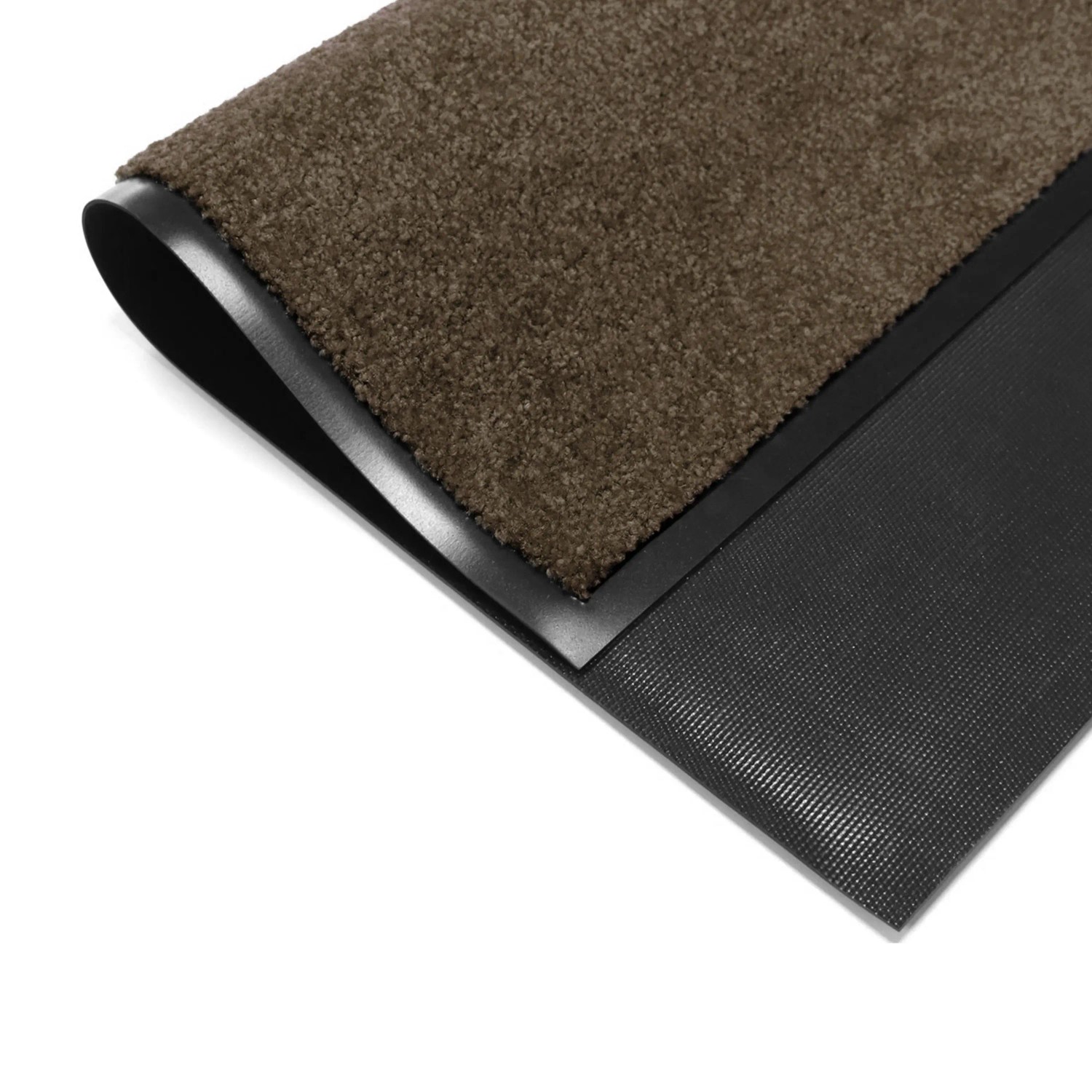 Primaflor Schmutzfangmatte Clean, braun, 60x180cm, mit rutschfestem Vinylrücken und umlaufendem Gummirand.