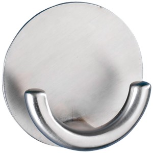 Wenko Wandhaken Strip-it Rondo aus mattem Edelstahl, Handtuchhalter.