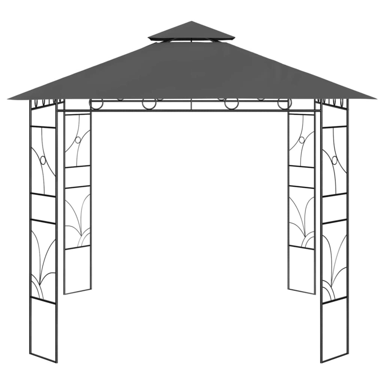 vidaXL Pavillon 3x3x2,7 m Anthrazit 160 g/m2