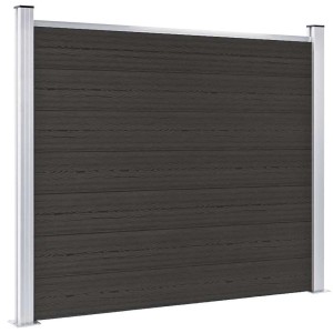 vidaXL Zaunelement WPC 180x146 cm Schwarz 148984