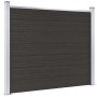 Schwarzes vidaXL Zaunelement aus WPC, 180x146 cm, mit Aluminium- und Stahlrahmen.
