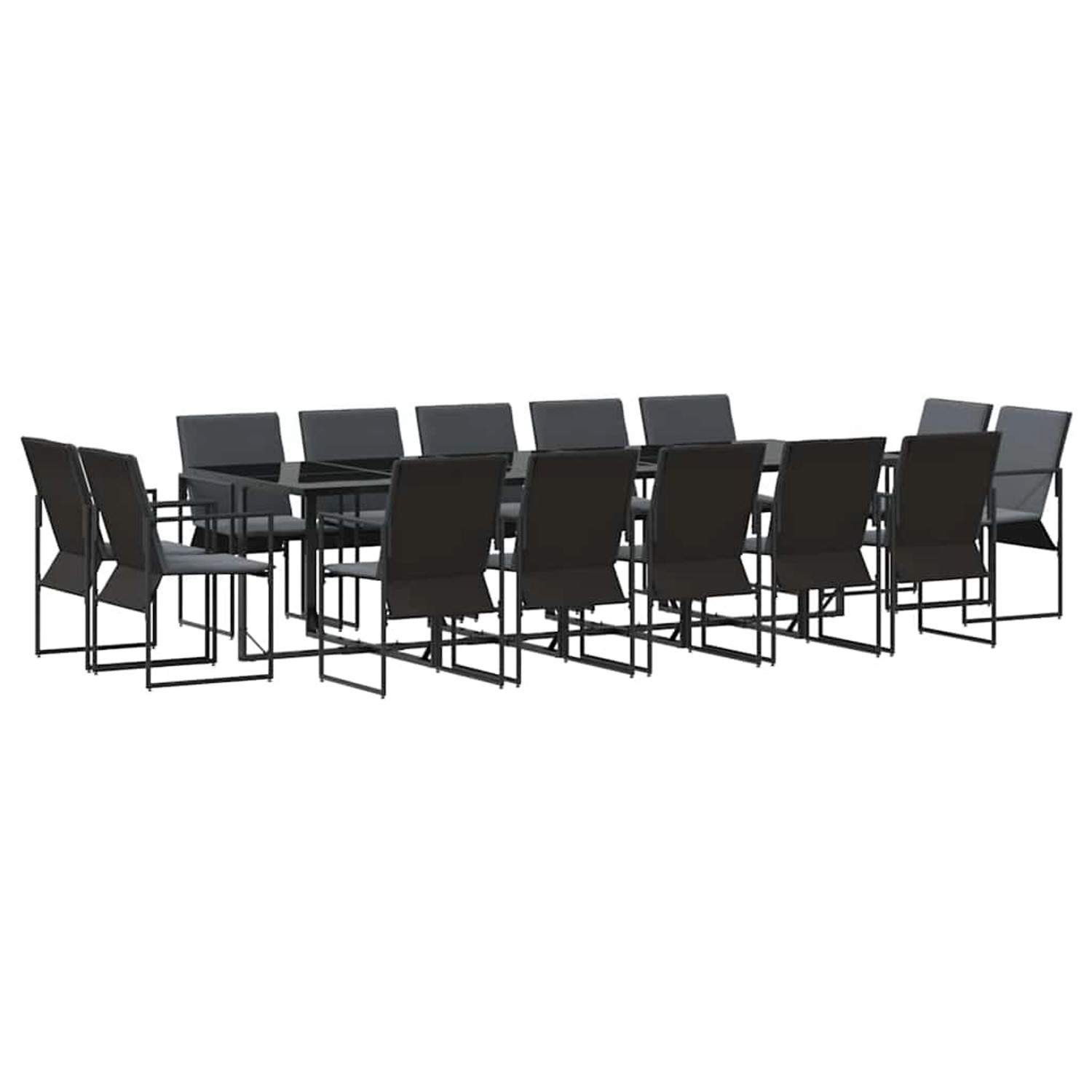 vidaXL Garten Essgruppe 15-Tlg Schwarz Stahl 3335871 günstig online kaufen