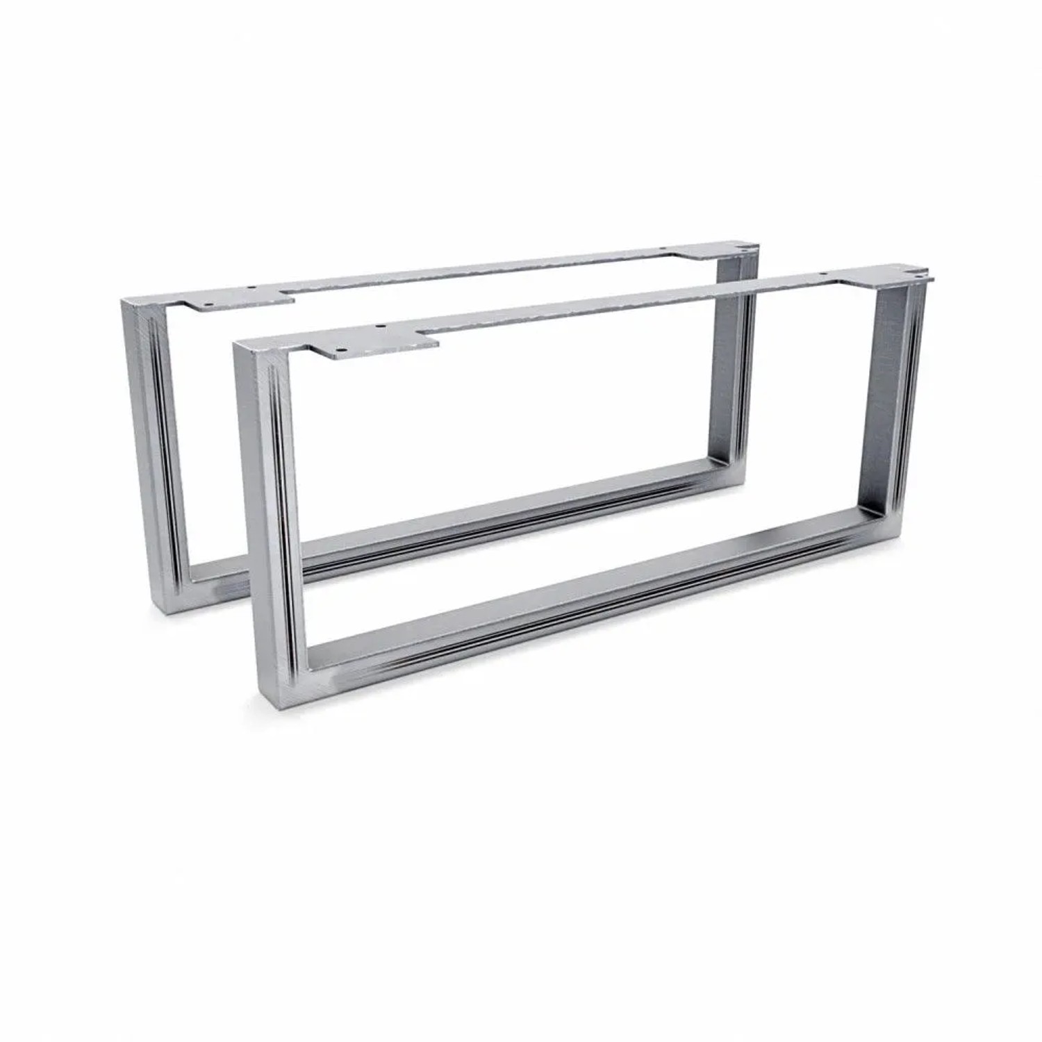 HEVVA Möbelfüße GRAZ 20 cm Hoch 50 cm Tief 2er Set Rohstahl-Klarlack