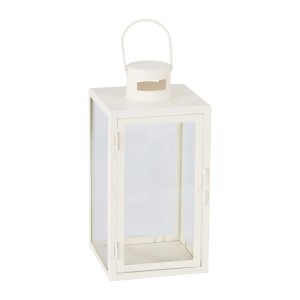 Mojawo 2er XXL Set Gartenlaterne Windlicht Laterne Laternen Metalllaterne Set Dekoration Außen Metall Cremeweiß ca. H30, 41cm