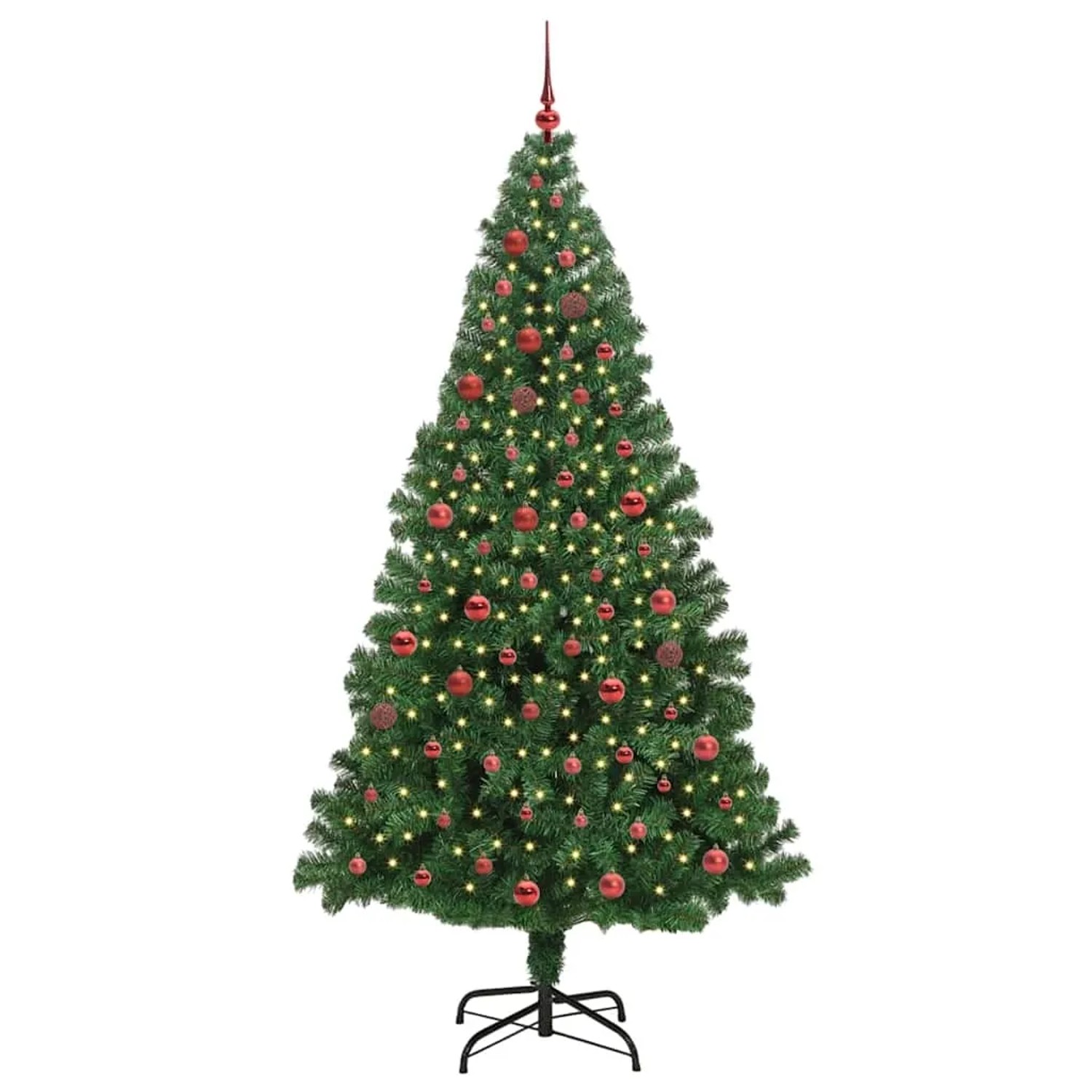 vidaXL Künstlicher Weihnachtsbaum mit 300 LEDs mit Ständer Grün 210 cm 3396922
