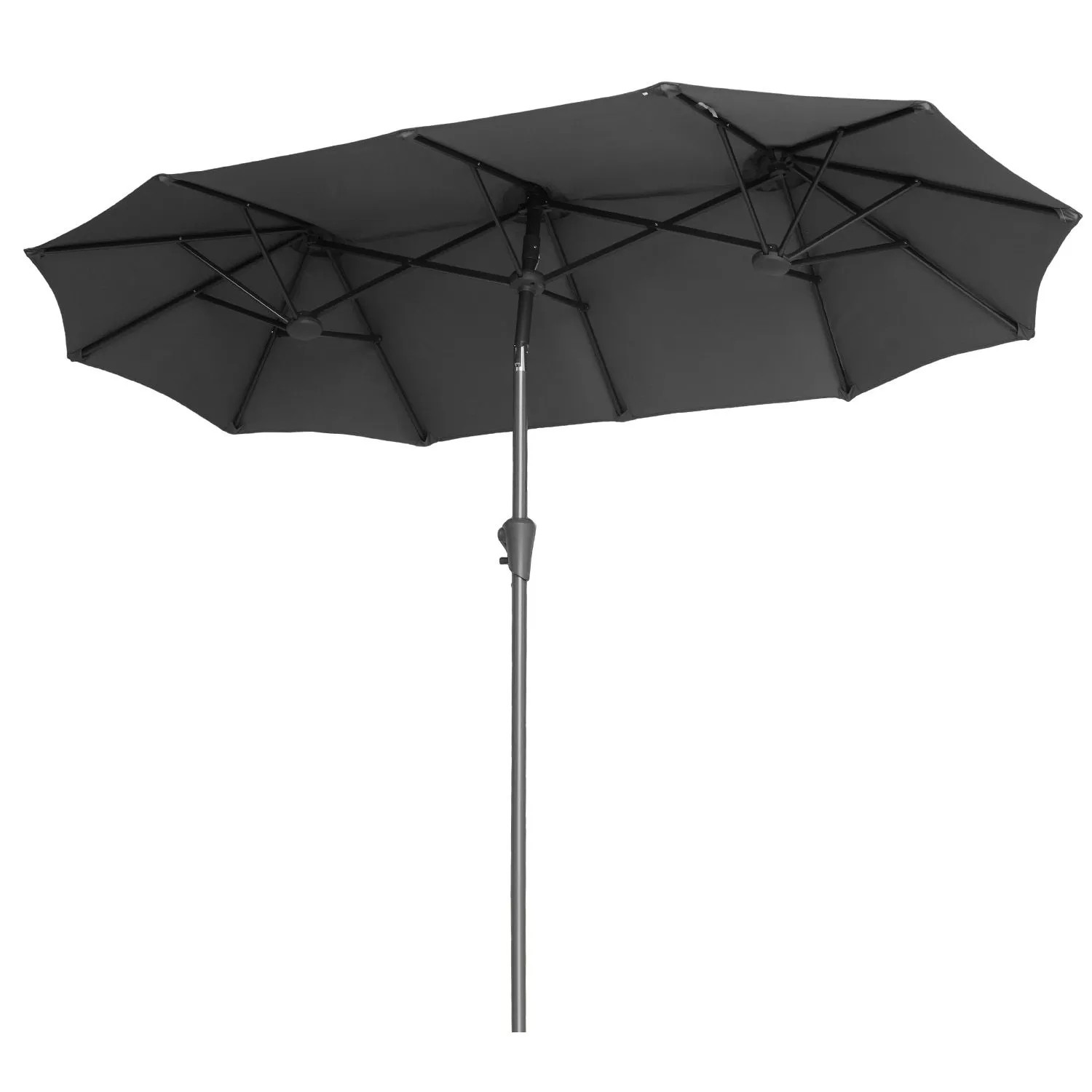 Sekey Balkonschirm 300 x 160 cm Doppelsonnenschirm Marktschirm mit Kurbel