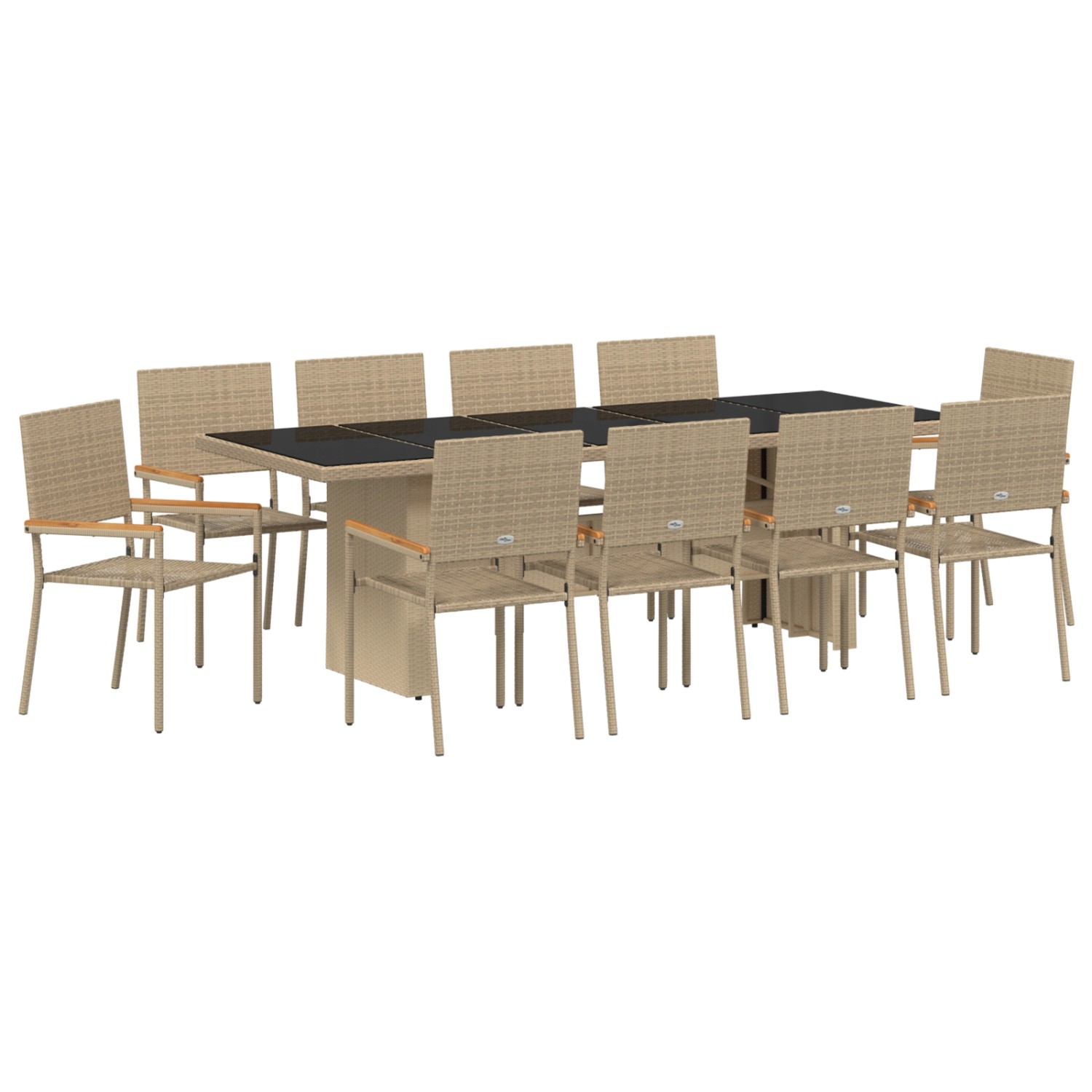 vidaXL Garten Essgruppe 11-Tlg Beige Poly Rattan 3365419 günstig online kaufen