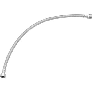 Silberner Flex-Verbindungsschlauch 3/8 x 1/2 x 500 mm für Trinkwasser, ideal für Küchenarmaturen.