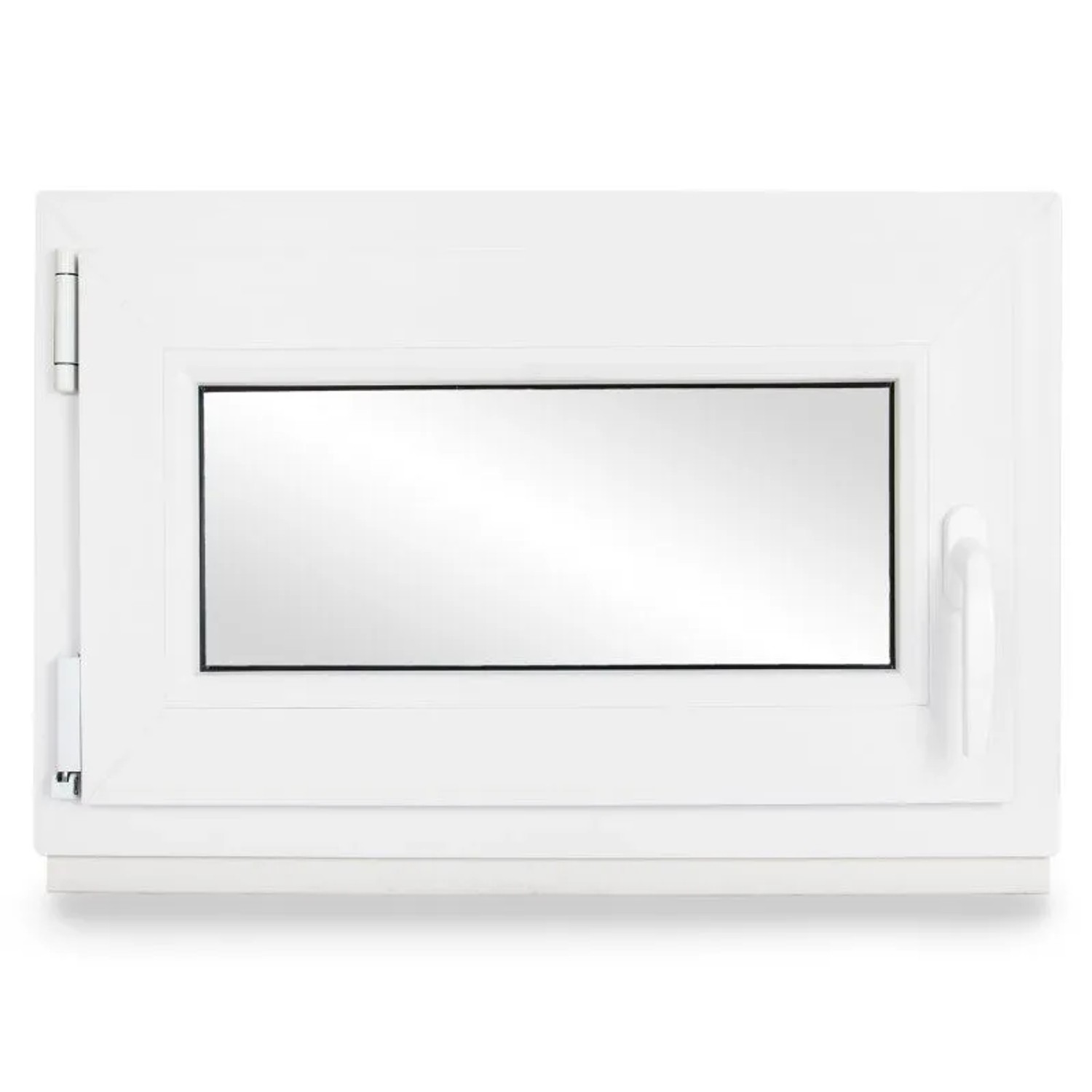 Neruli Kellerfenster Kunststoff Weiß Dreh-Kipp 120x70 cm BxH DIN Links 2 -Fach Glas Dichtung Schwarz