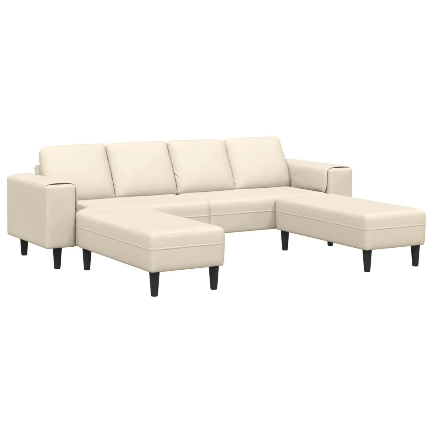 Thumbnail - vidaXL Sofa mit Kissen Creme 250 x 188 x 76 cm Cordstoff 3335133