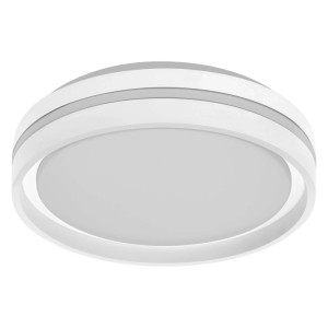 Weiße runde Osram LED-Deckenleuchte Orbis Noemi, Ø 28,5 cm, mit modernem Design und Metall-Kunststoff-Ring.