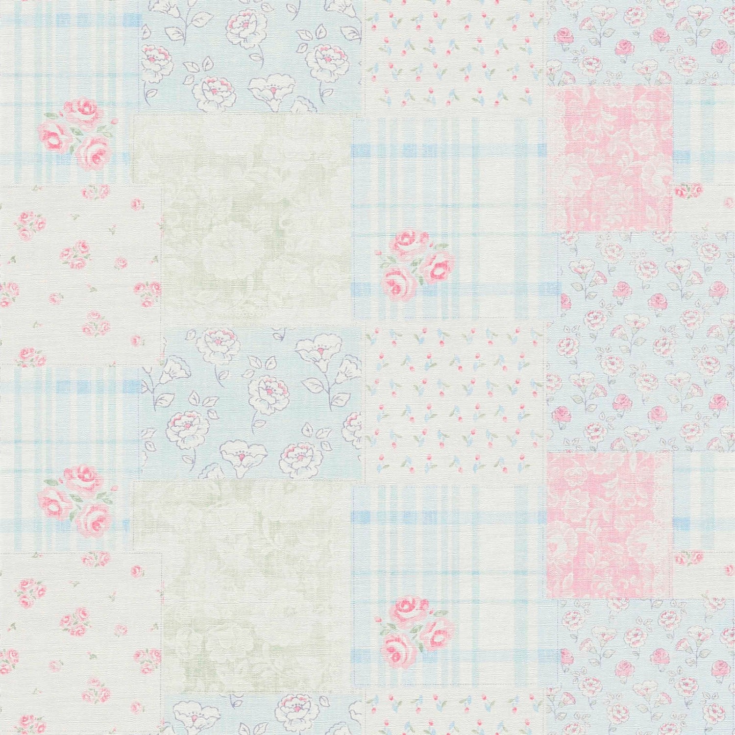 Bricoflor Vliestapete im Vintage Shabby Chic Romantische Patchwork Tapete P günstig online kaufen