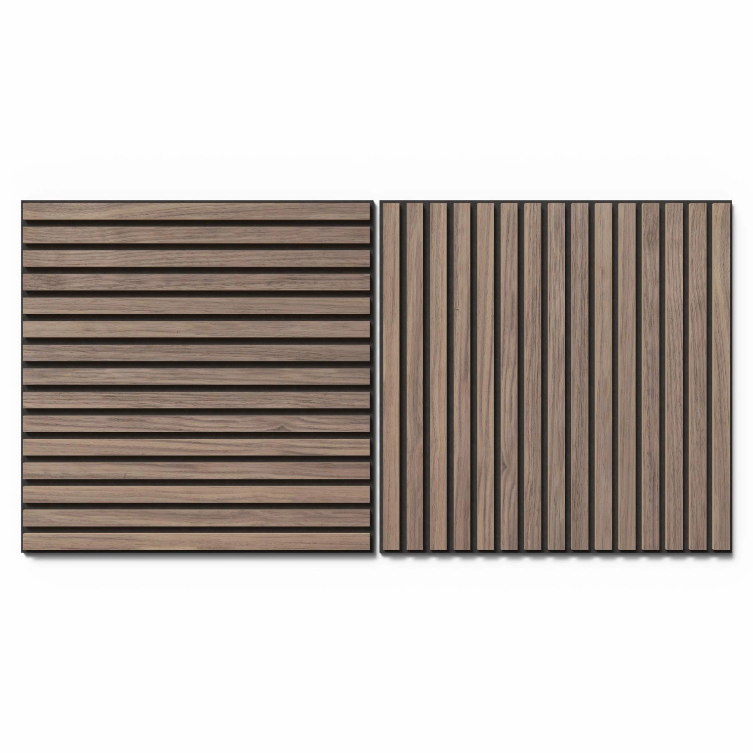 Akustikpaneel Wandverkleidung Walnuss MDF Natur Akustikfilz Schwarz 60 cm 2 St.