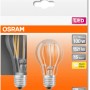 Osram E27 LED Leuchtmittel in Glühlampenform, 11W, warmweiß, für Wohnräume.