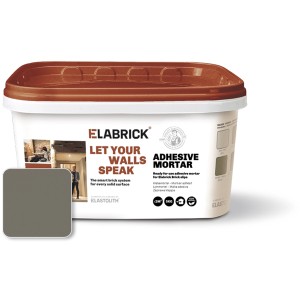 Klebemörtel Zementgrau, 5 kg, für Elabrick Verblender. Geeignet für Innen- und Außenbereich.