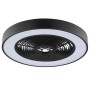 Schwarze LED-Deckenleuchte Catania mit Ventilator, Ø 48,6 cm. Moderne Deckenlampe mit Licht und Kühlung.