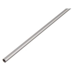 Silbernes Aluminium Rundrohr, 20x20x1000 mm, eloxiert.