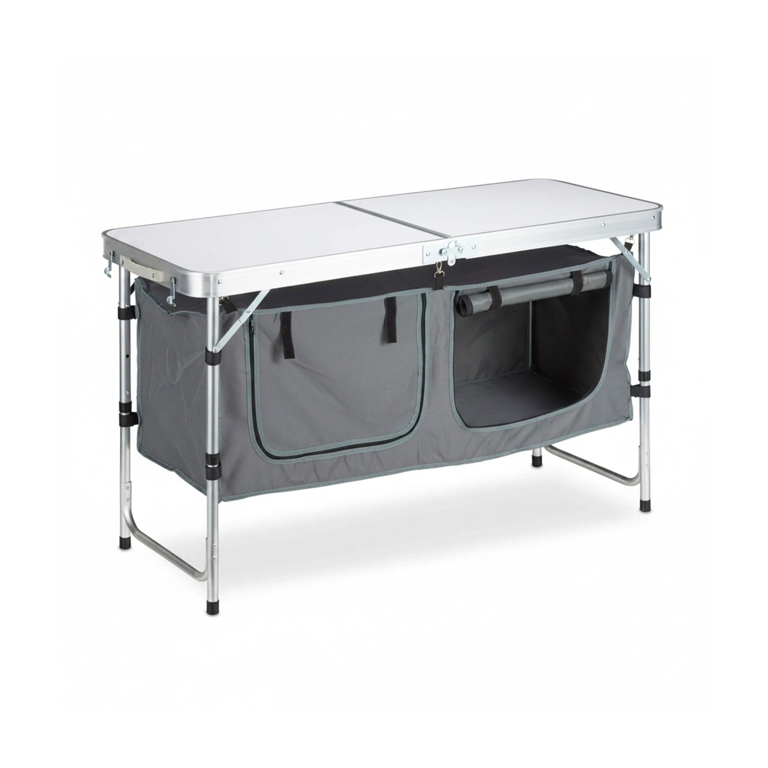 Relaxdays Klapptisch Aluminium Silber Höhenverstellbar 120 x 47 cm 6,5 kg