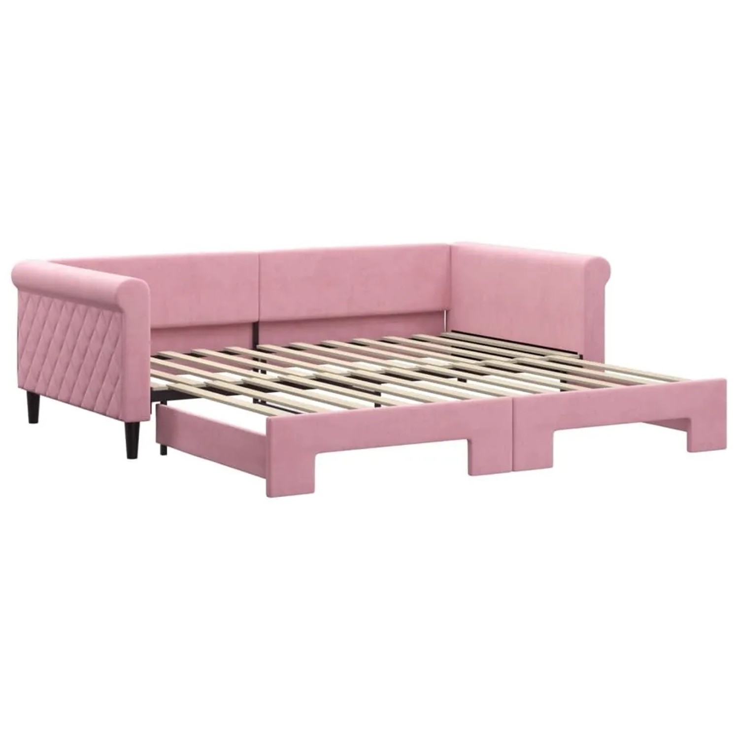 vidaXL Tagesbett Ausziehbar Rosa 100x200 cm Samt 3197781