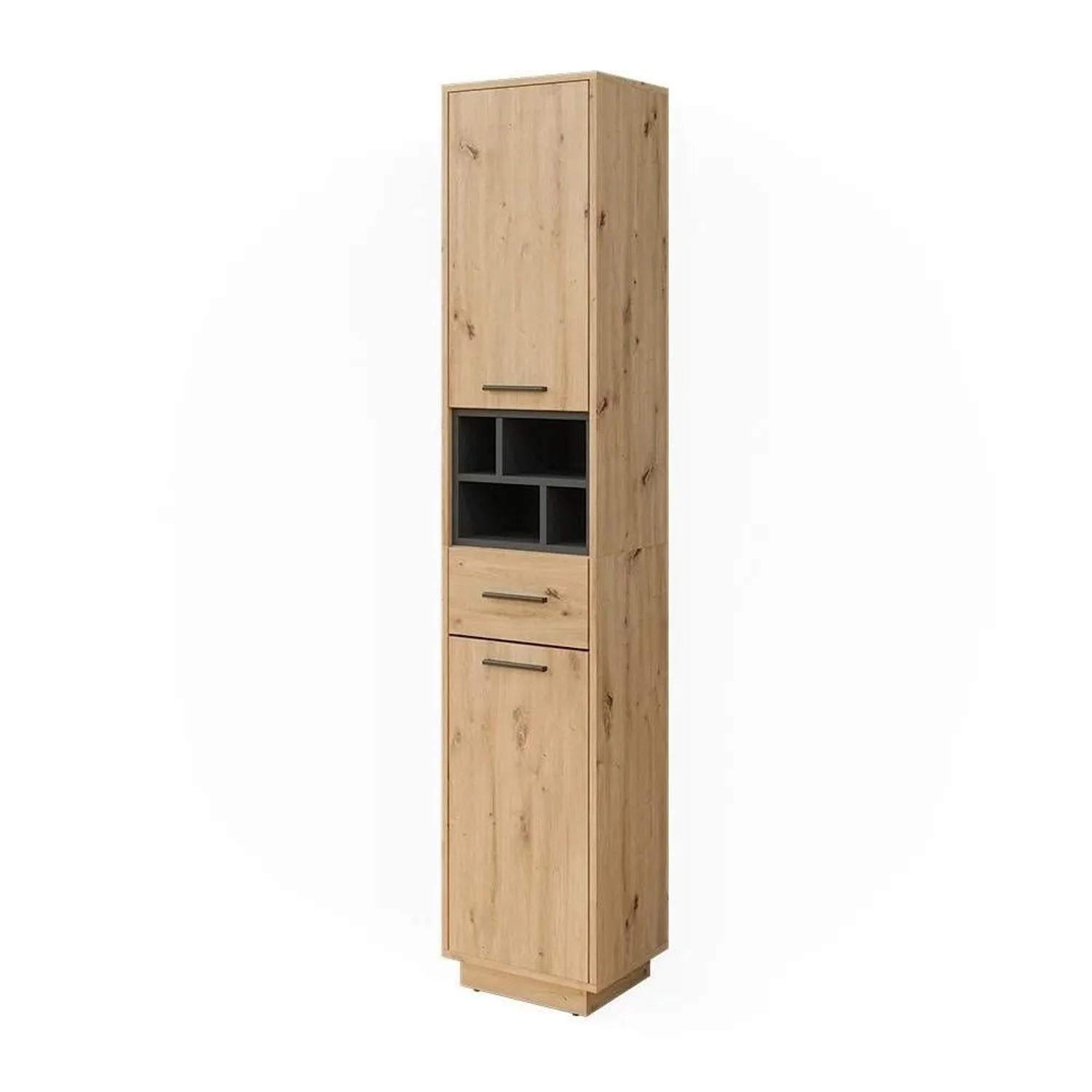 Vicco Badschrank Beatrice Artisan Eiche Anthrazit 38 x 190 mit Türen Schublade