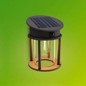 Schwarze Philips Solar-Wandleuchte Geri mit Bewegungssensor für den Außenbereich.