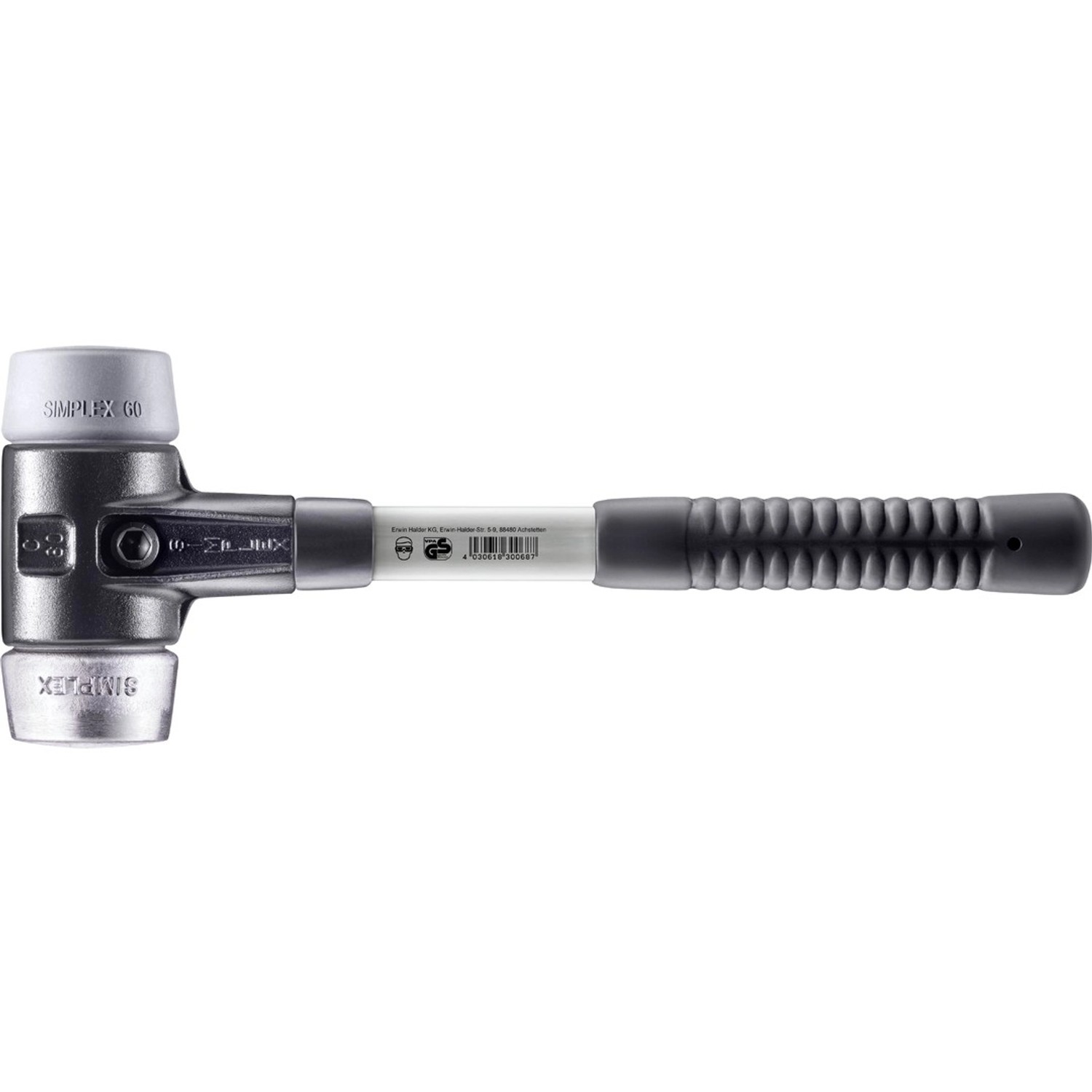 Halder Simplex Schonhammer Ø 60 mm TPE-mid Grau   Weichmetall mit Verstärkt günstig online kaufen
