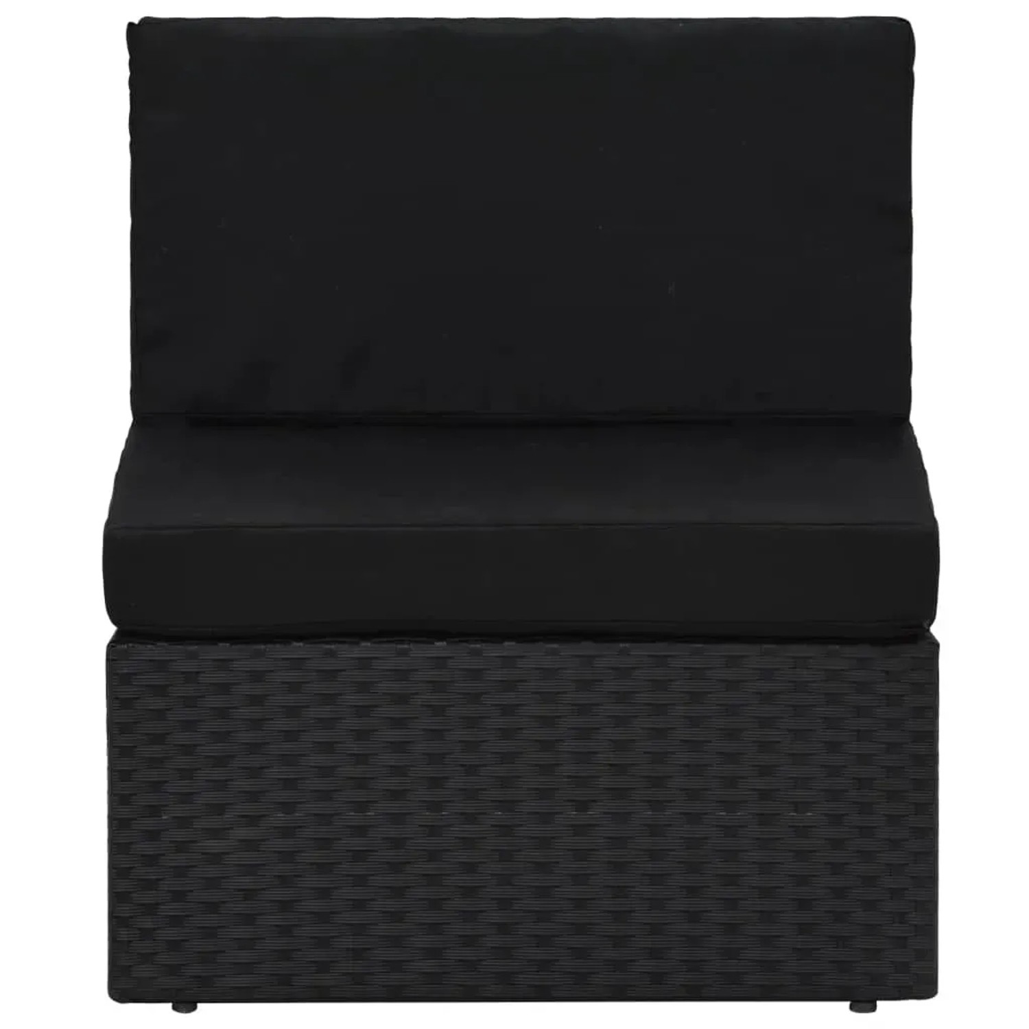 vidaXL Gartenmöbel: Schwarzes Lounge-Set aus Rattan mit Polster für Terrasse und Garten.