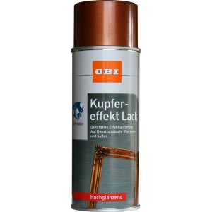 OBI Kupfereffekt Lack Spray, hochglänzend, 400ml. Spezial-Spray für dekorative Kupfer-Effekte.