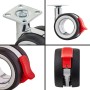 SOTECH Möbelrollen Set, 4 Stück, Ø75mm, Chrom/Schwarz, 2x mit Bremse, für Möbel & mehr.