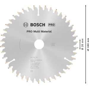 Bosch Kreissägeblatt Multi Material, 160 mm, 42 Zähne. Ideal für präzise Schnitte in verschiedenen Materialien.