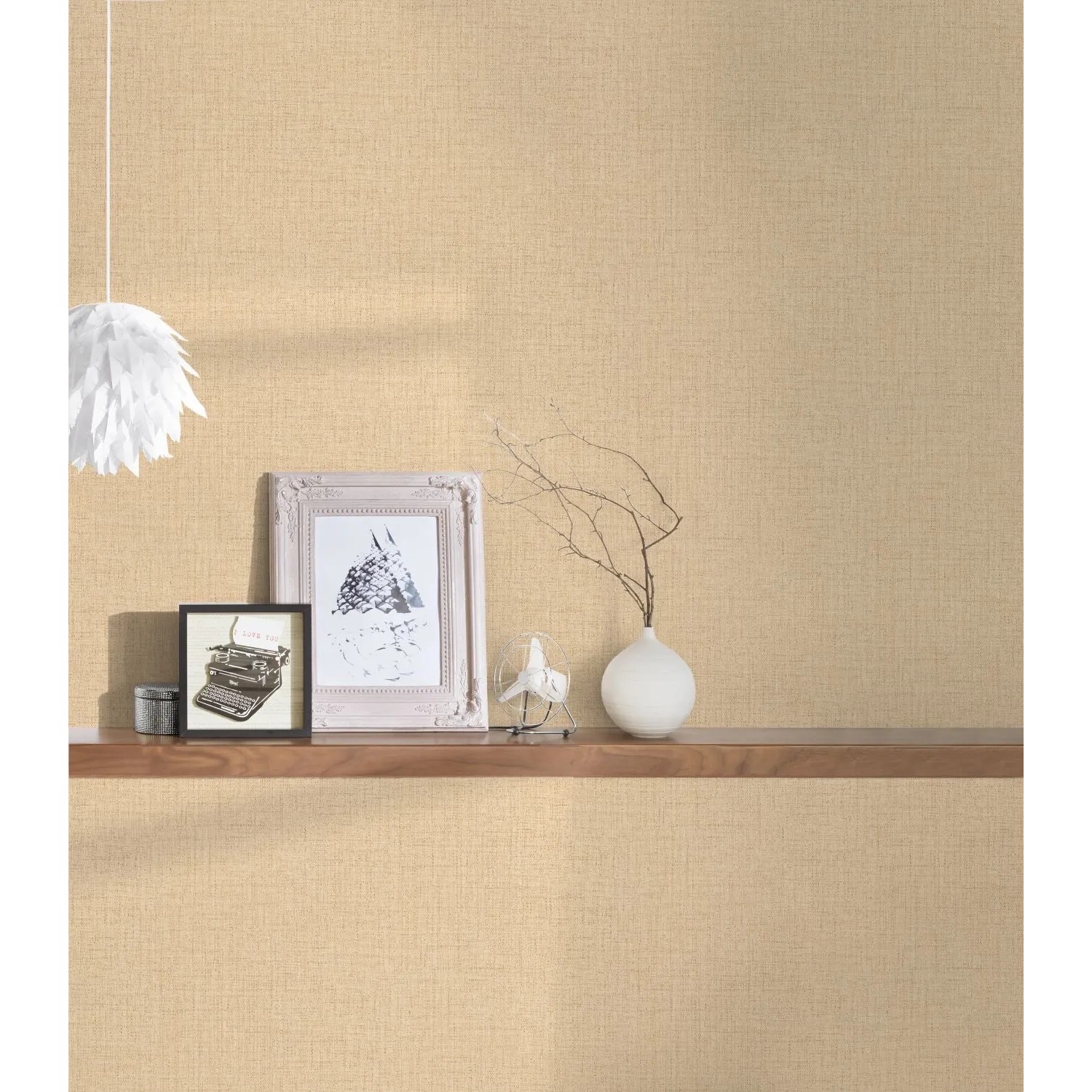 Livingwalls Vliestapete Uni Creme-Beige (53cmx10,05m). Dekorative Tapete im Wohnraum.