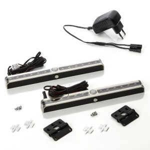 SOTECH 2er Set SOTECH LED Unterbauleuchte VIA Warmweiß 12V 0,9W mit Bewegungssensor