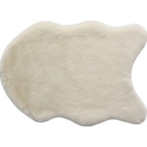 Weißer Kunstfell Teppich (60x90 cm) mit dichter, kuscheliger Oberfläche.