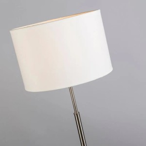 QAZQA Moderne Stehlampe aus Stahl mit Weißem Schirm VT