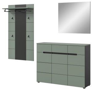 Inn.Furn Garderoben-Set 3-teilig in Salbei und Grau 215 cm Cooper