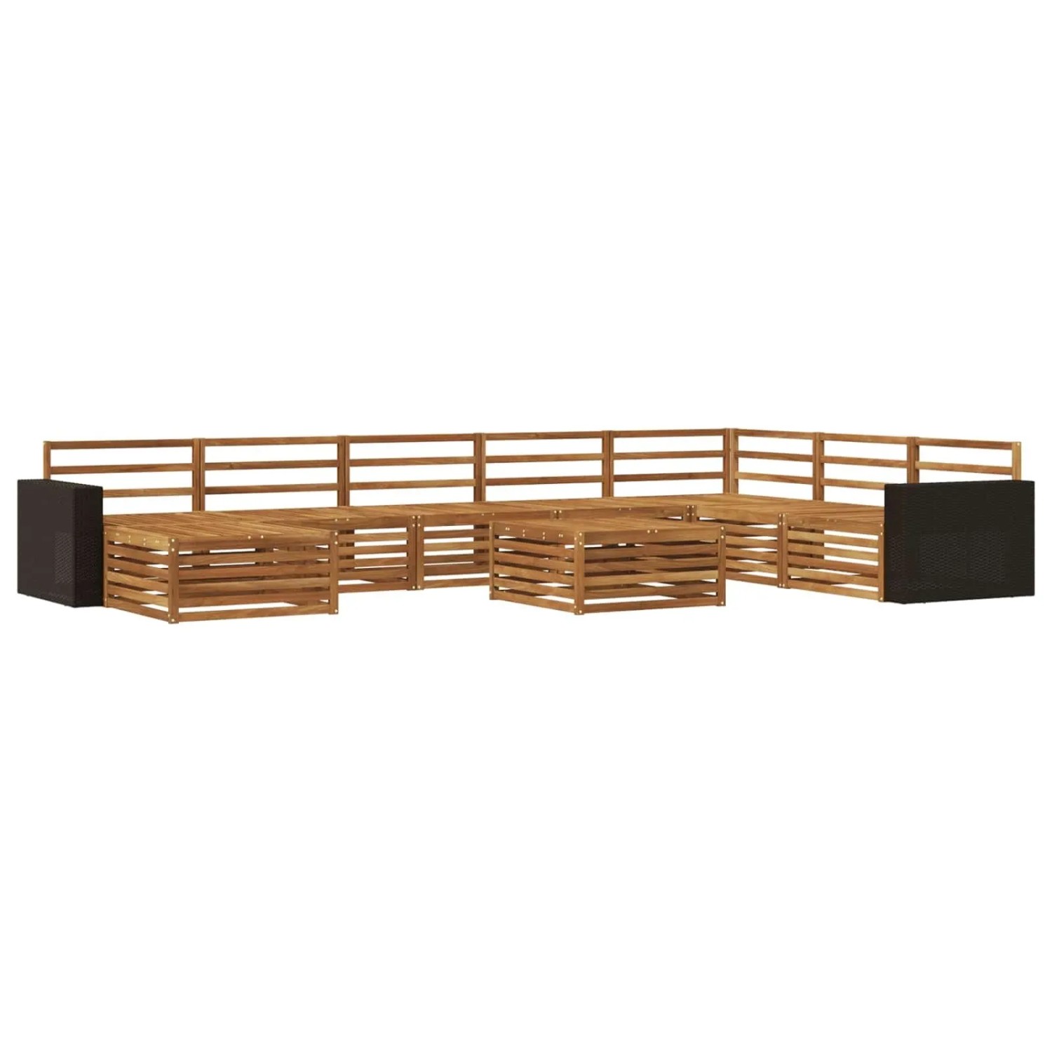 vidaXL Outdoor-Sofagarnitur 9 Stk Natur Massivholz Akazie 3383752