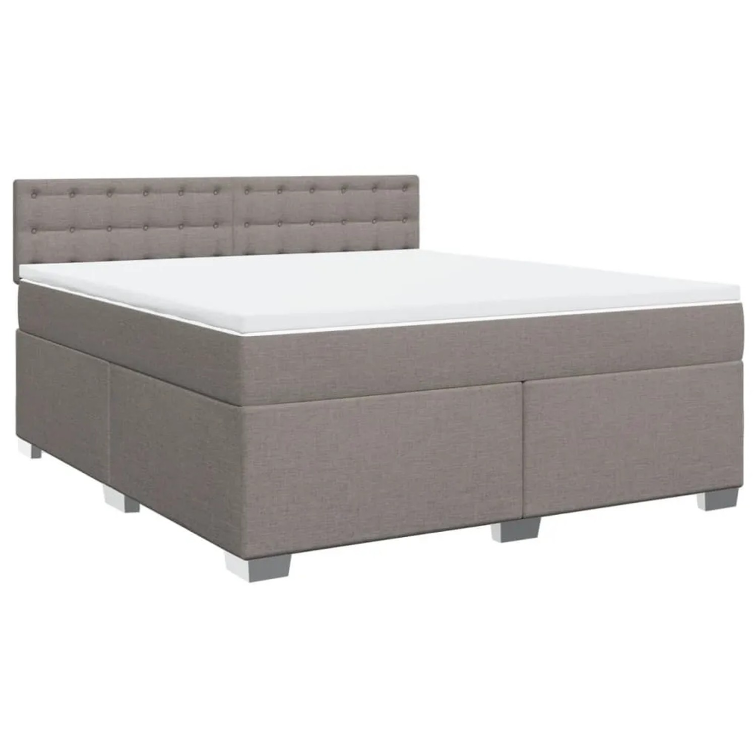 vidaXL Boxspringbett mit Matratze Taupe 180x200 cm Stoff 3288285