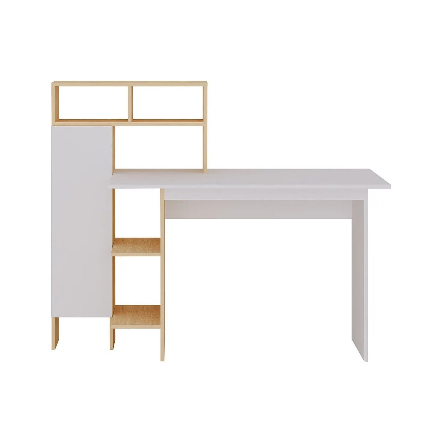 Vente-unique Schreibtisch Montolania Naturfarben Hell  Weiß 136 cm