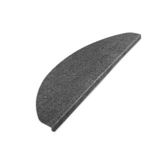 Graue, halbrunde Karat Stufenmatte Leipzig, selbstklebend, 21x65 cm. Treppenschutz für mehr Sicherheit.