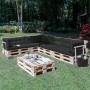 Beautissu Palettenkissen ECO Elements, Graphitgrau, als Seitenkissen für Palettenmöbel im Garten.