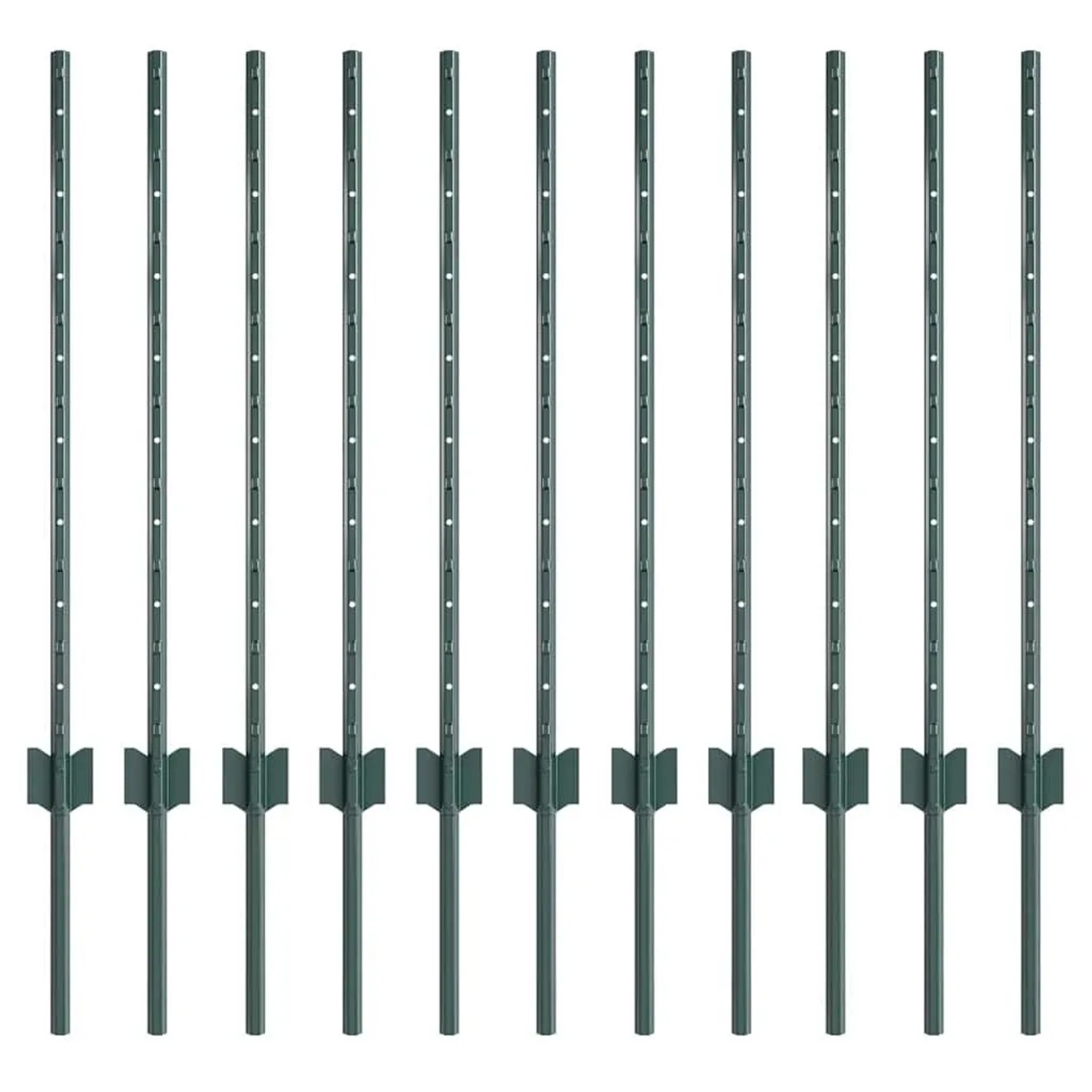 vidaXL Zaunpfosten 11 Stk Grün 120 cm Stahl 42006263